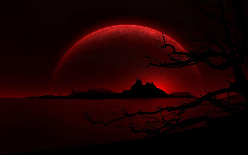 Noite carmesim e fundos, vermelho escuro papel de parede HD