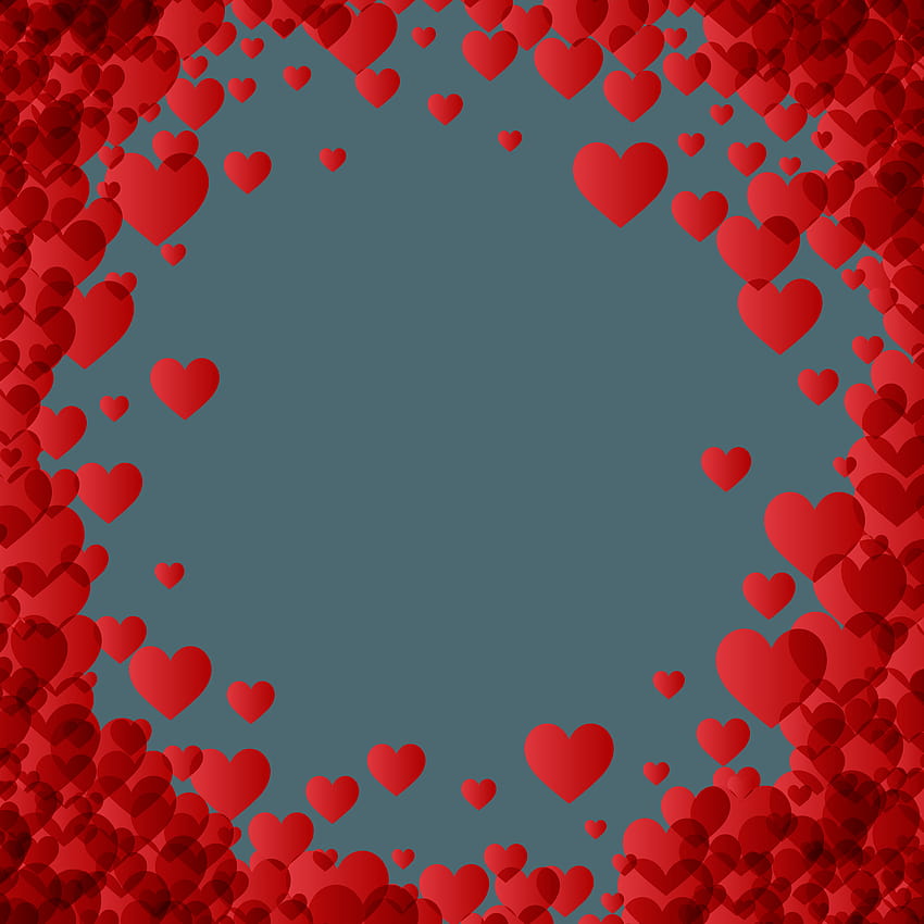 Valentine's Day Heart Border Frame Przezroczyste, walentynkowe obramowania Tapeta na telefon HD