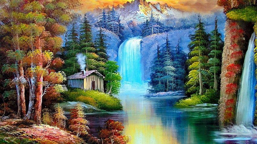 красиви водопади HD тапет