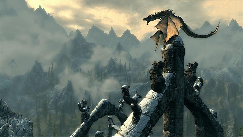 Miglior screenshot di Skyrim, drago di Skyrim Sfondo HD