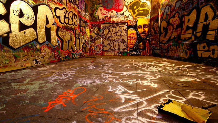 1920x1080 Beautiful Abstract Colorful Room Graffiti, graffiti 1920x1080 HD wallpaper