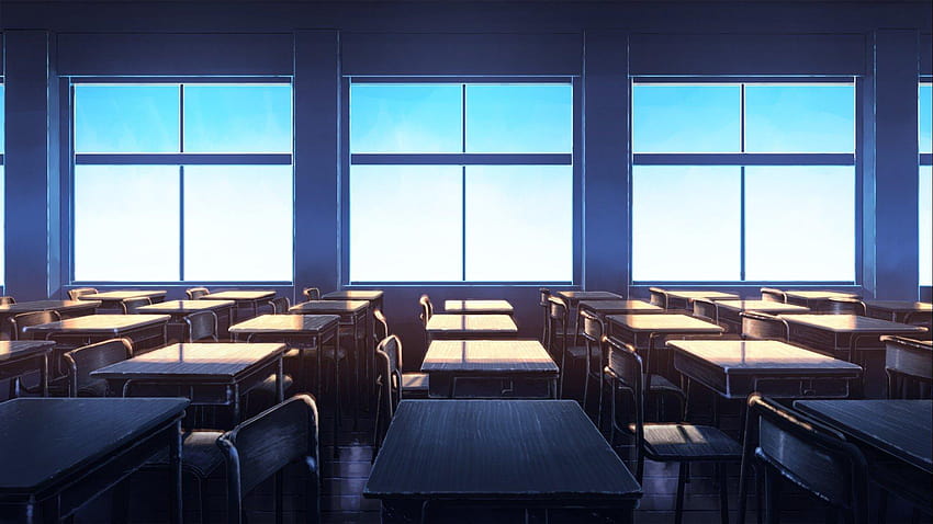 classroom, Clear sky, Anime art / and Mobile, class room HD wallpaper
