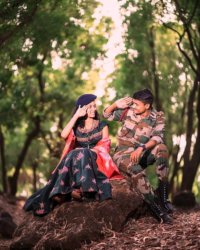 Army Lover Army Couple, amantes del ejército indio fondo de pantalla del teléfono