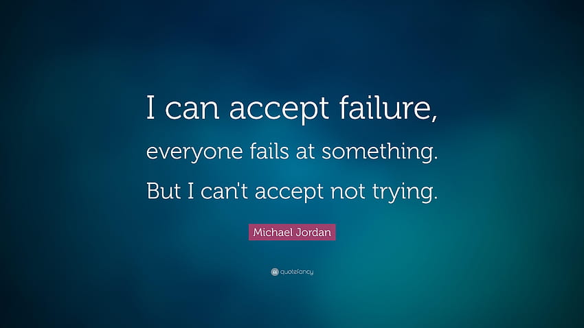 Cita de Michael Jordan: “Puedo aceptar el fracaso, todos fallan fondo de pantalla