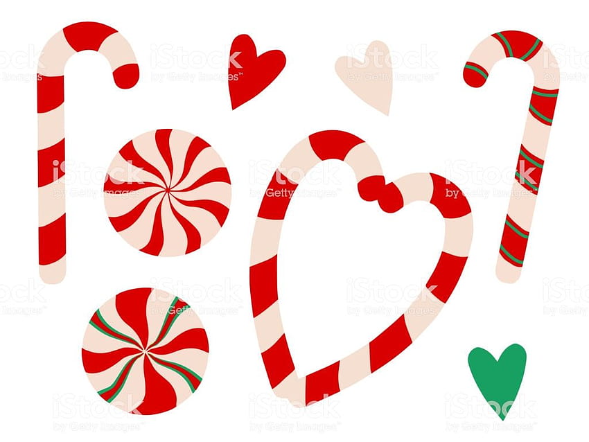 Of Cute Drawn Candy Cane And Peppermint Sweets Vector, cute candy canes HD  wallpaper | Pxfuel