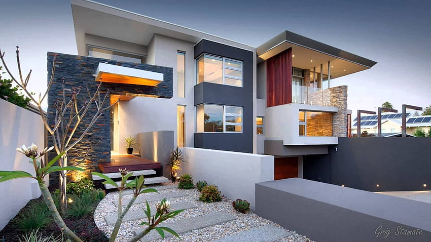 Nowy nowoczesny luksusowy dom, mieszkalny Tapeta HD