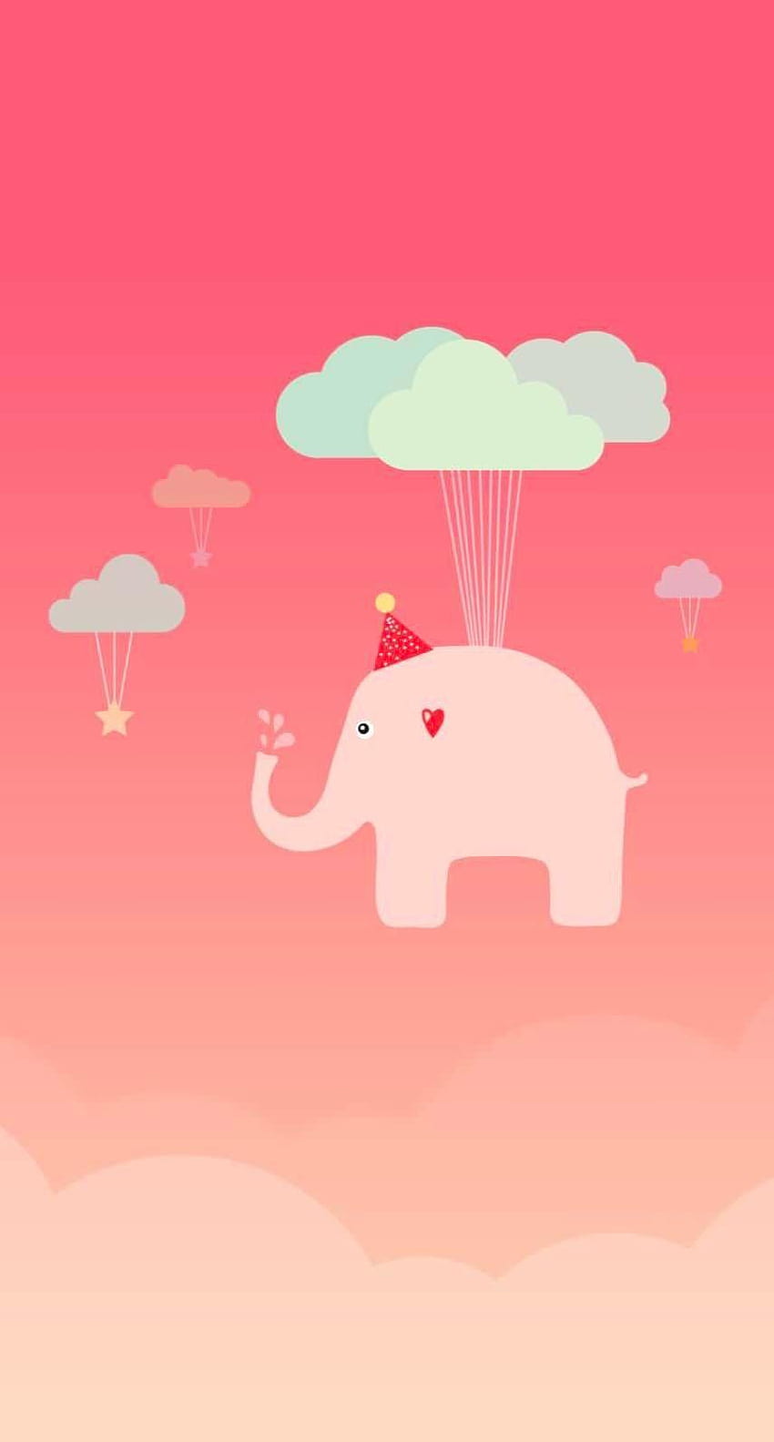 Cute peach illustration elephant, lucu HD phone wallpaper