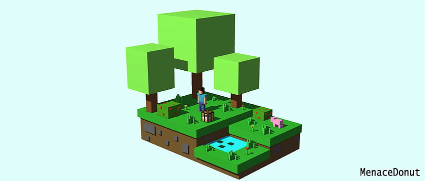 Minecraft im Voxel-Stil HD-Hintergrundbild