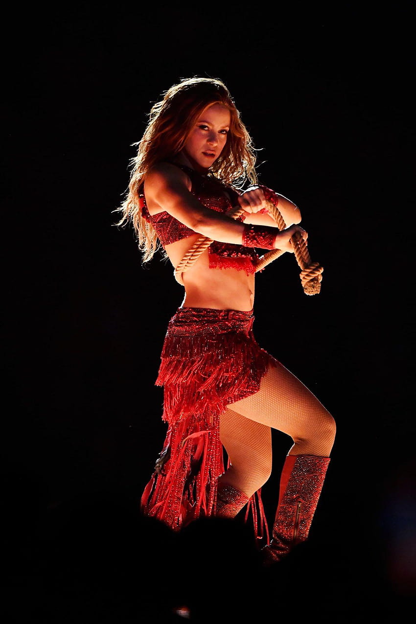 Jennifer Lopez e Shakira durante l'intervallo del Super Bowl Sfondo del telefono HD