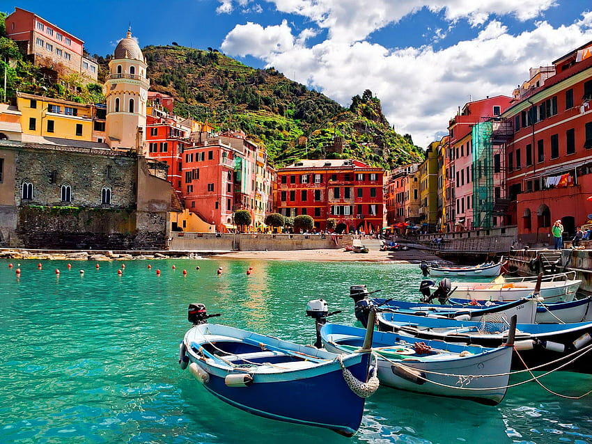 Beautiful Italy Cinque Terre Emerald Lake Mountain Destination Sky HD wallpaper