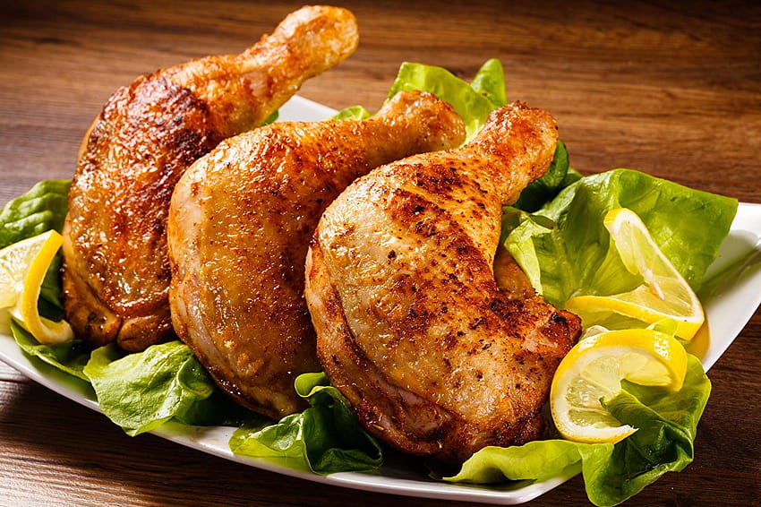 Cytryny Pieczony Kurczak Jedzenie Wyroby mięsne Tapeta HD
