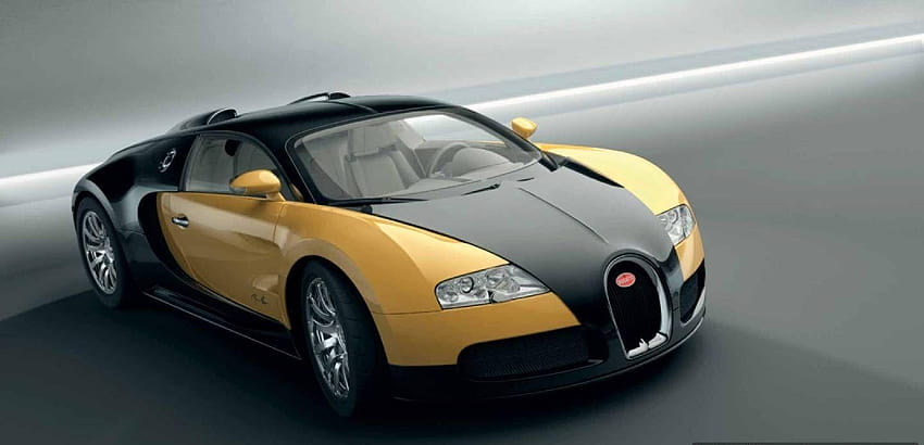 Black and Gold Bugatti Veyron HD wallpaper