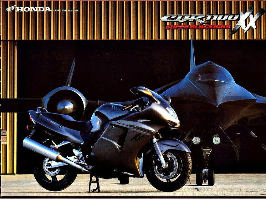 Best of both worlds. Honda CBR 1100 XX + SR 71 Blackbird, honda blackbird HD wallpaper