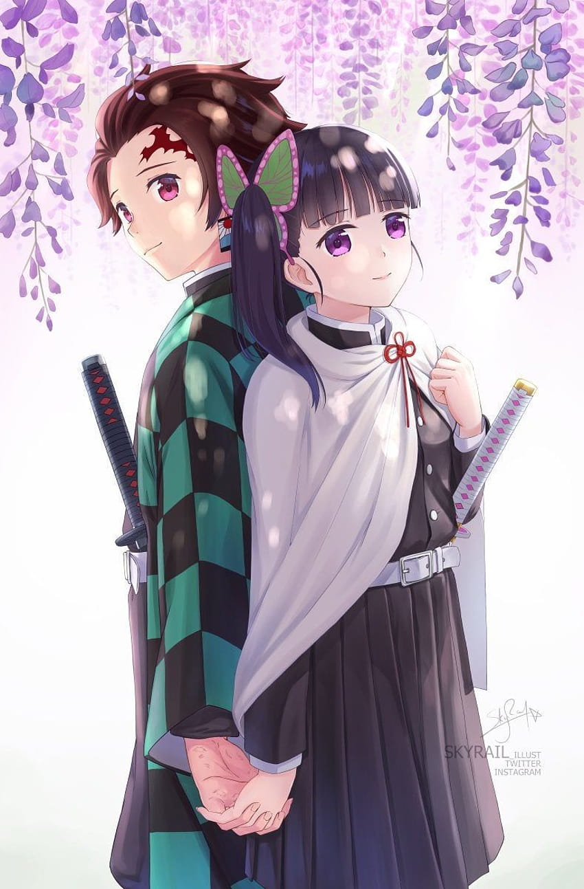 Tanjiro und Kanao, süßer Tanjiro HD-Handy-Hintergrundbild