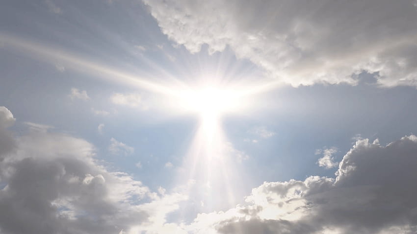 天国の太陽の光雲景背景効果ストック ビデオ、天国の背景 高画質の壁紙