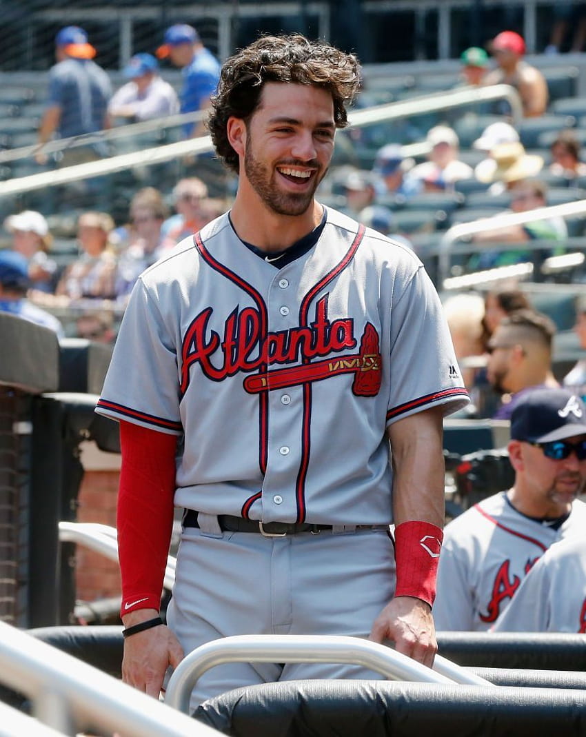 Dansby Swanson of the Atlanta Braves in action against the New HD phone wallpaper