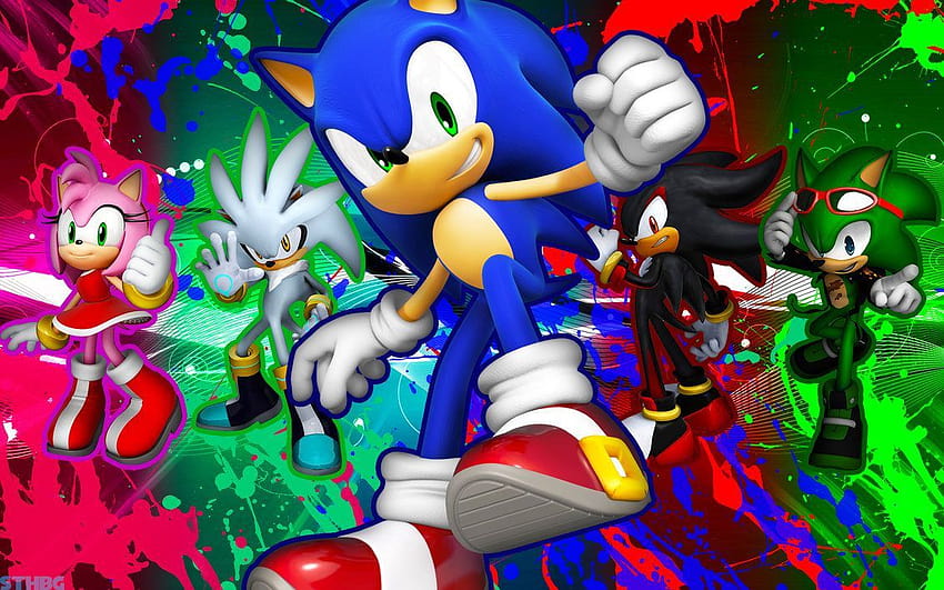 Sonic,Shadow,Silver,Scourge And Amy, sonic and amy HD wallpaper