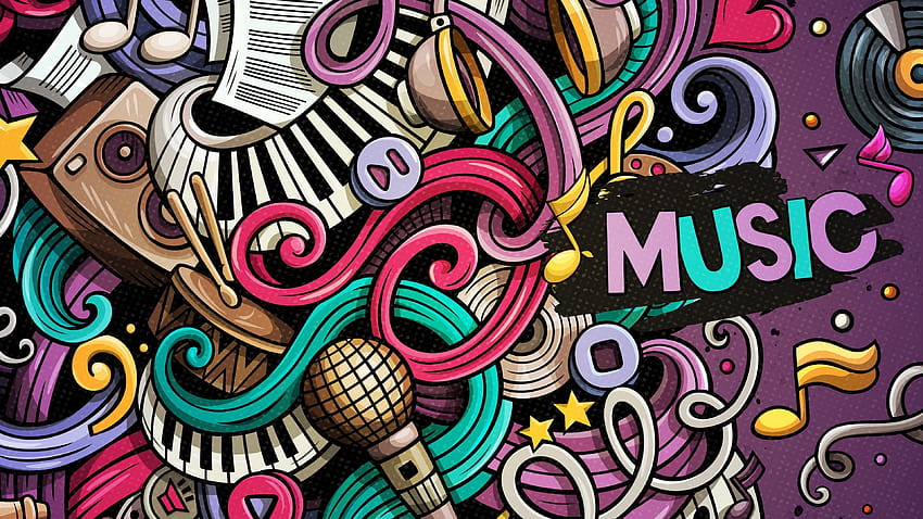 art graphic design, colored music HD wallpaper