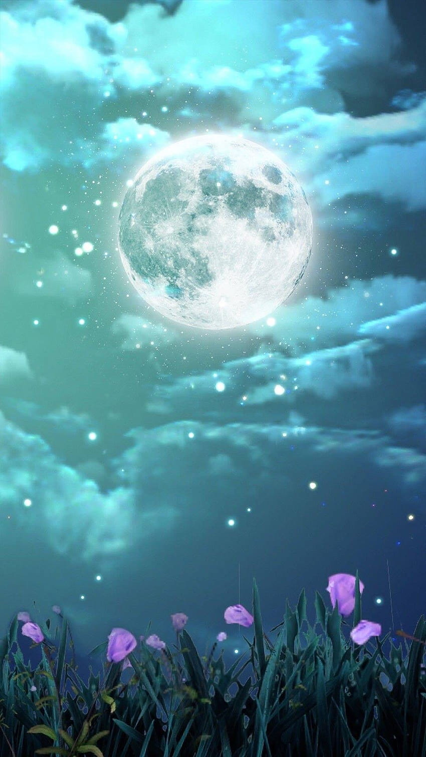 Christine Kaim on Moon & Stars & Sun in Art, anime moon HD phone wallpaper