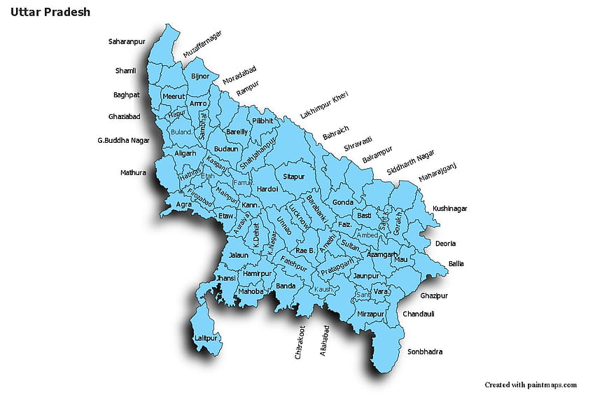 Beispielkarten für Uttar Pradesh, Karte von Uttar Pradesh HD-Hintergrundbild