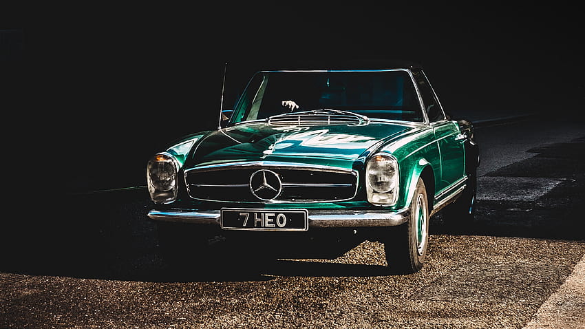 of Auto, Retro, Front view, Mercedes backgrounds, retro motor HD wallpaper