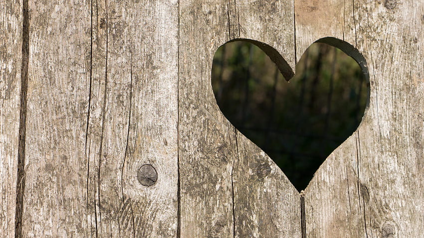 Old wood with a missing heart, holz HD wallpaper