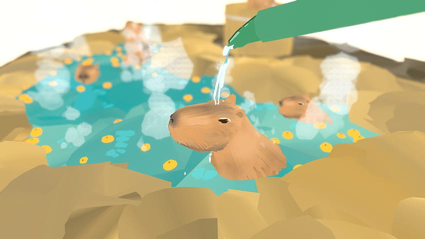 Plume, capybara de dessin animé Fond d'écran HD