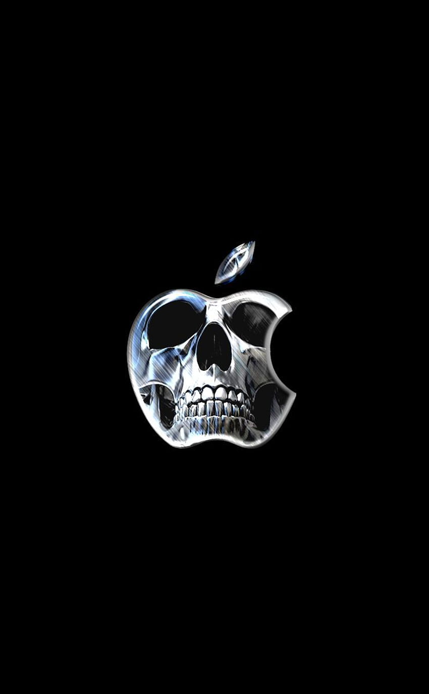해골 사과, 사과 로고 할로윈 HD 전화 배경 화면
