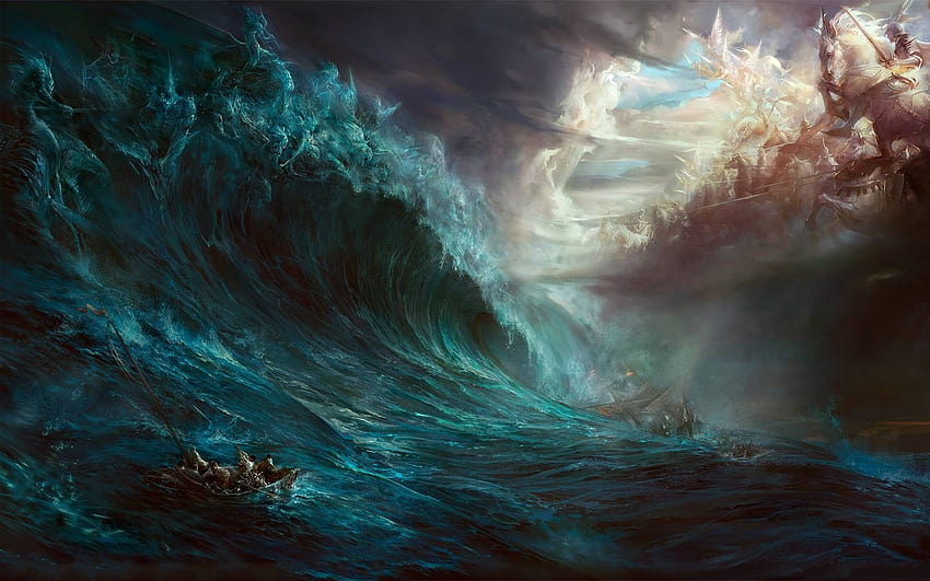6160291 / fantasy, cool, tidal wave, ocean, abstract HD wallpaper