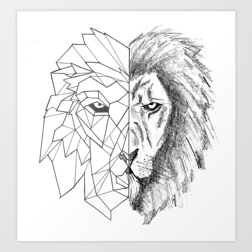 How To Draw A Geometric Lion Step By Step  Lion Face Drawing  Pencil  Drawing  Pencil Art  YouTube