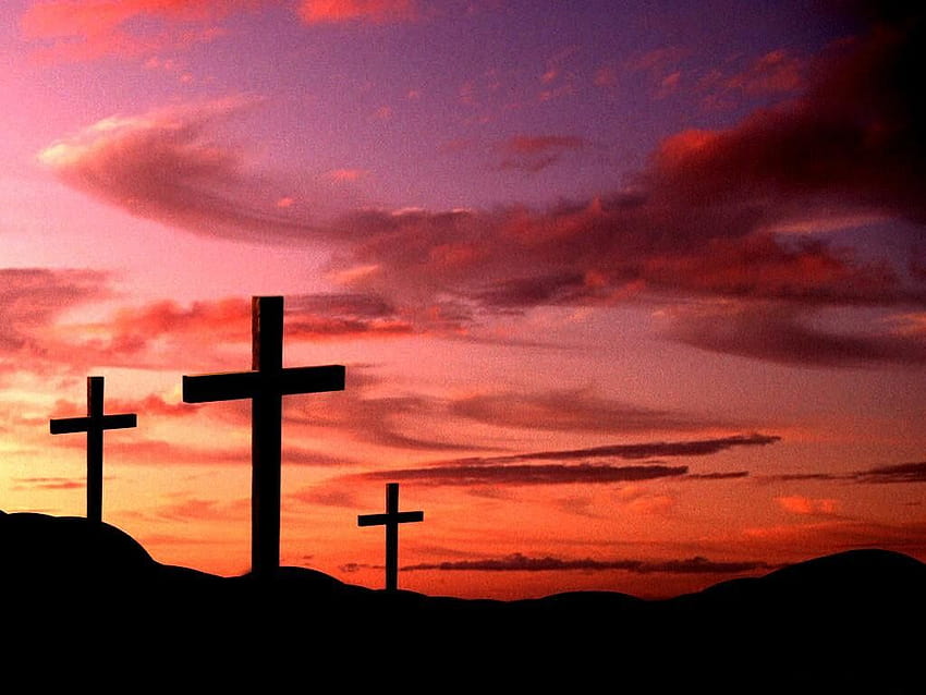 Fantastisches christliches Kreuz, ästhetisches Osterkreuz HD-Hintergrundbild