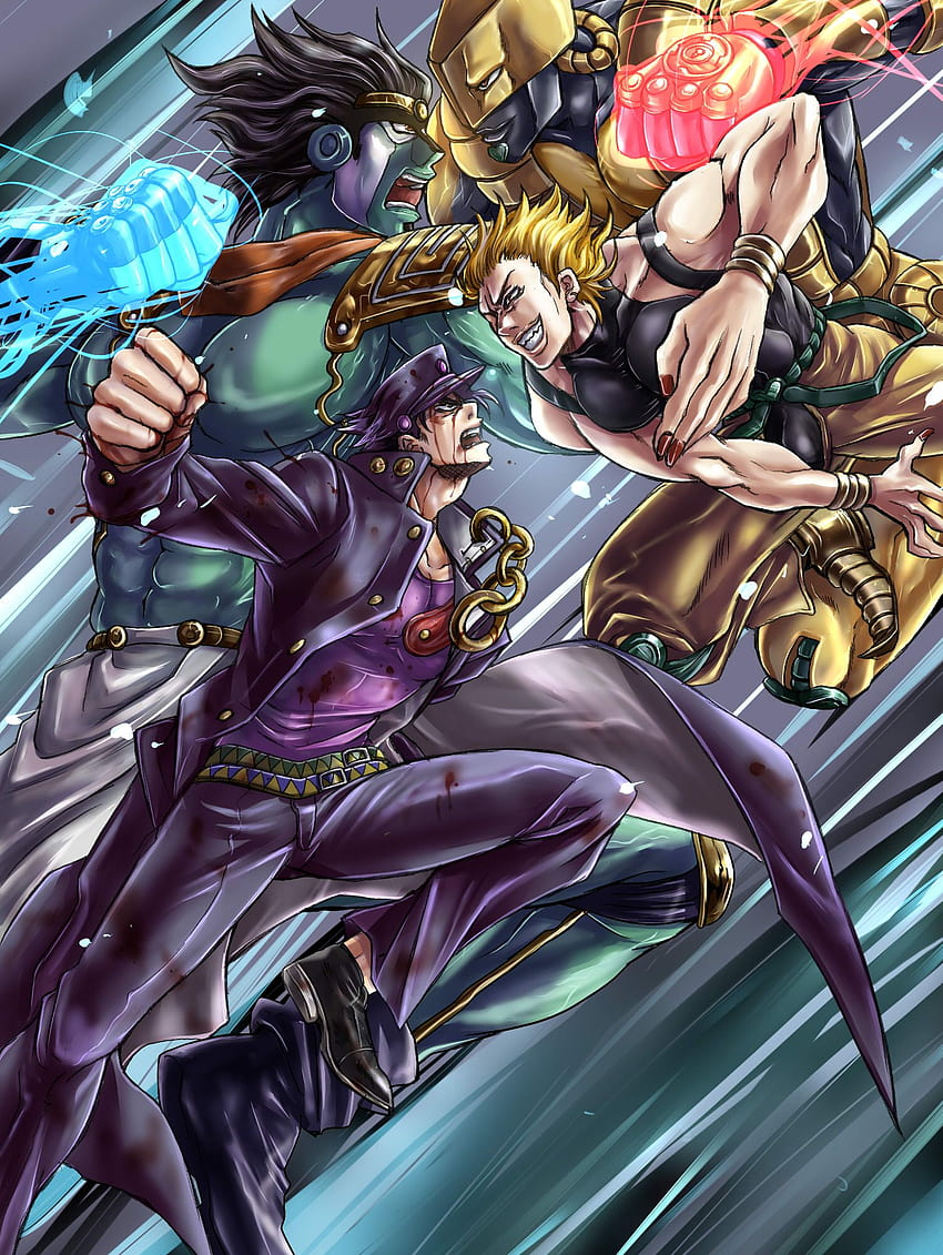 JJBA Jotaro Kujo and Star Platinum Phone Wallpaper by DalekWhoYT