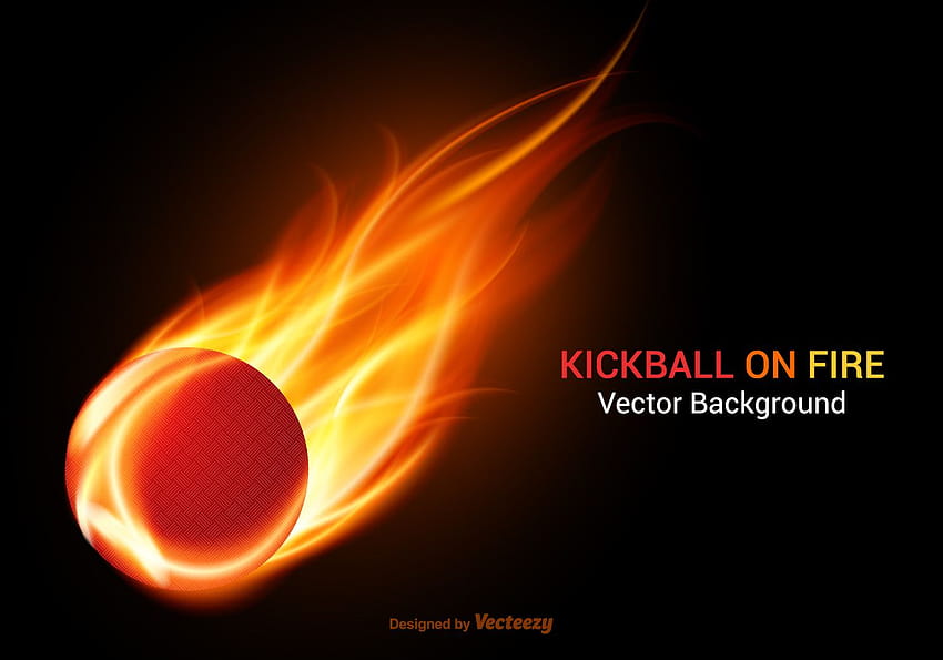 Kickball On Fire векторни фонове HD тапет