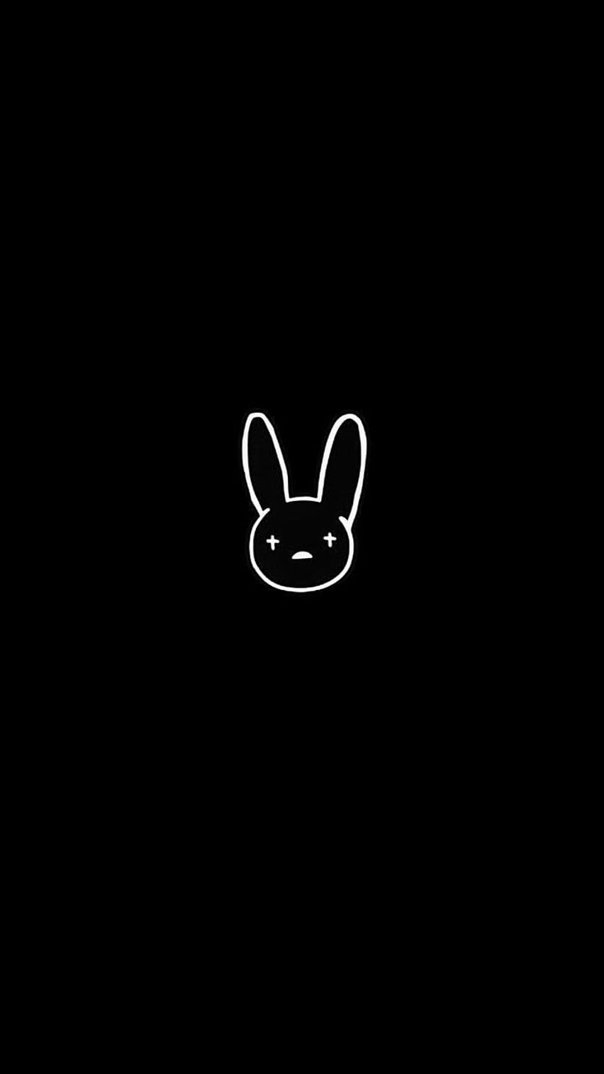 Bad Bunny, estética kawaii deprimente negra. fondo de pantalla del teléfono