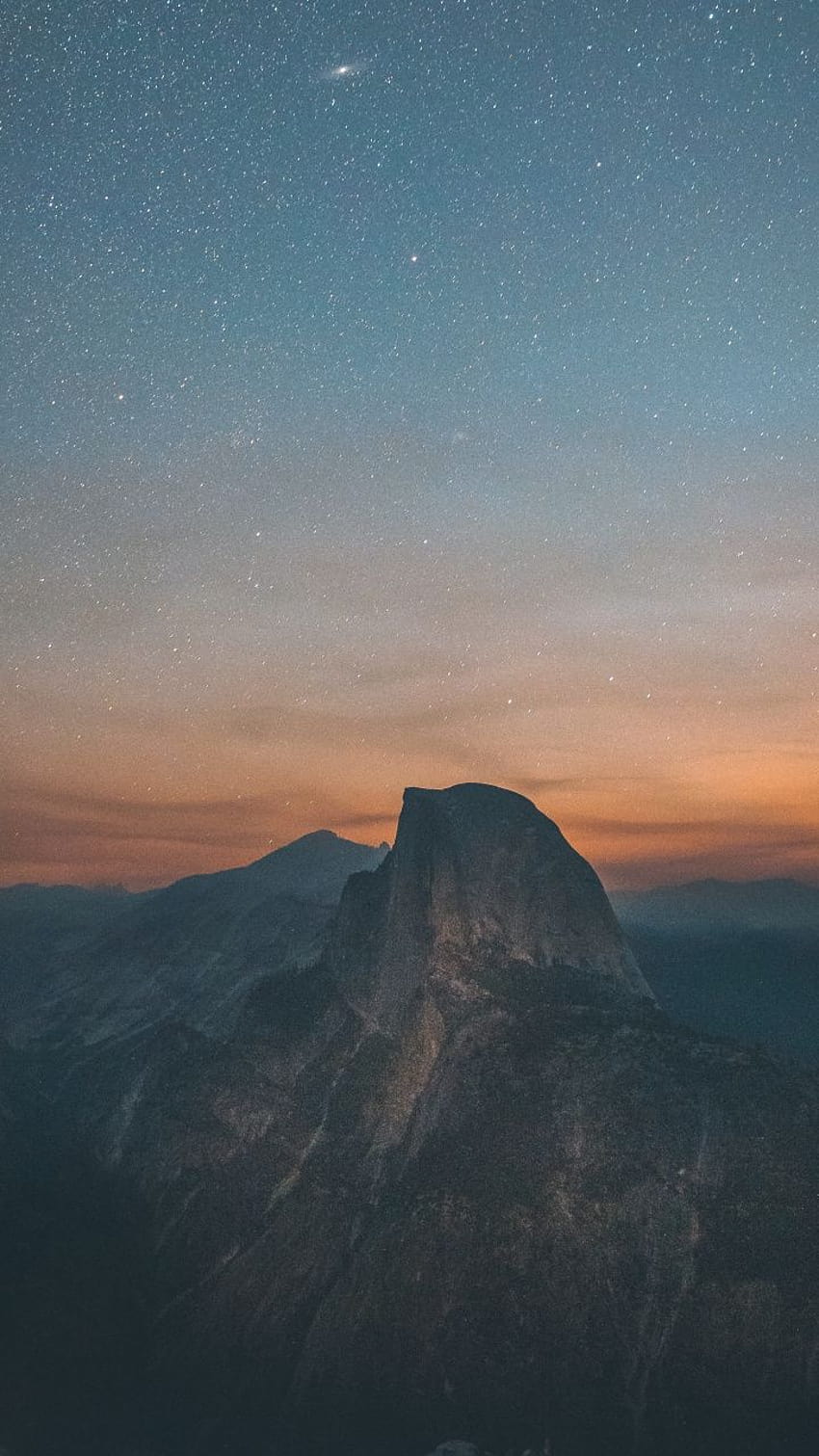Half Dome, Yosemite Valley, звездна нощ, небе, 720x1280, vedo HD тапет за телефон