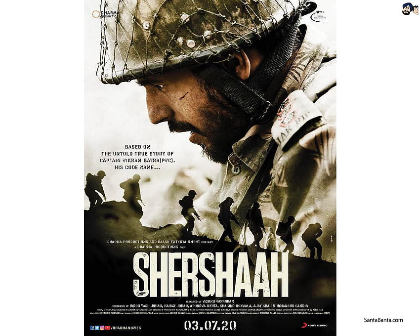 Sidharth Malhotra en tant que capitaine Pvc Vikram Batra dans `shershaah`, film shershaah Fond d'écran HD