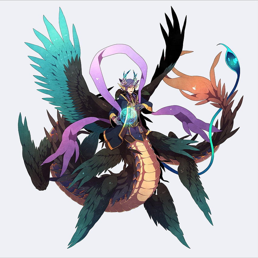 Magic Gray Backgrounds Dragon Person Hagoromo Black Wings original HD phone wallpaper