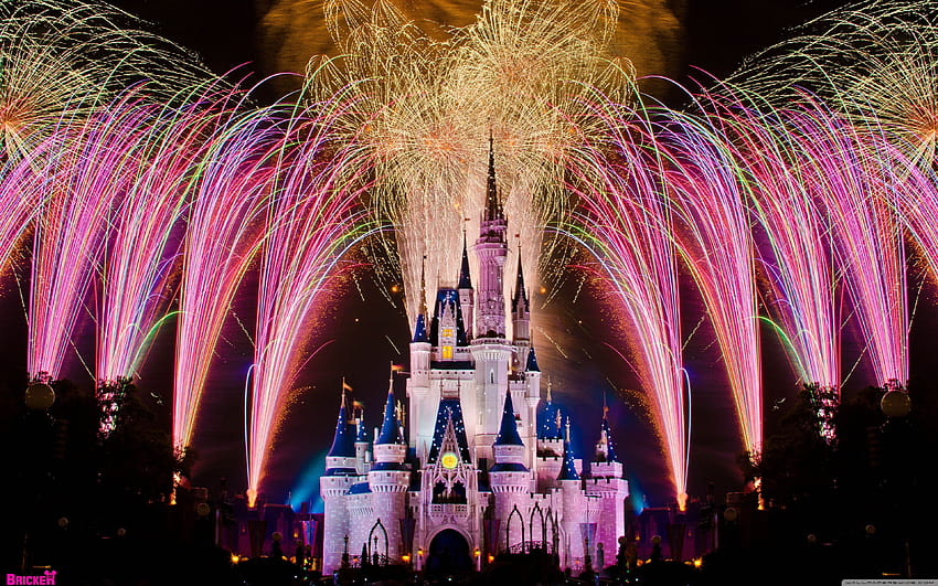 Disney Castle on Dog, disney castle fireworks sunset HD wallpaper