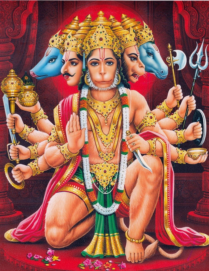 Panchamukha Hanuman, hanuman temple HD phone wallpaper