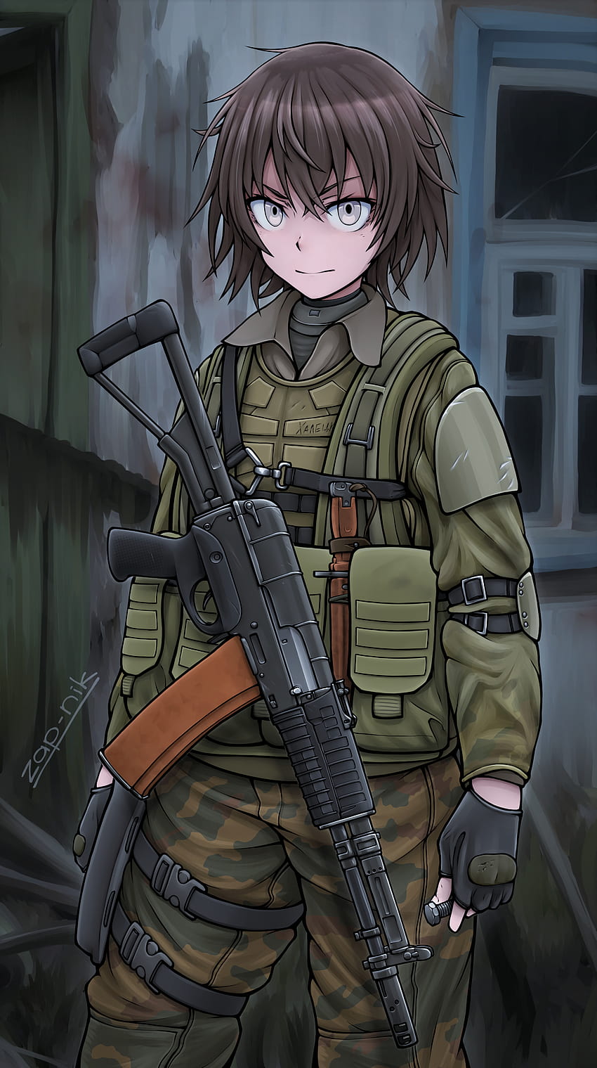 Suka layar : Anime chicas, militar, Pantalla de retrato, arma, Anime, Ametralladora, pelo oscuro, en pie, camuflaje 1600x2860, anime militar wallpaper ponsel HD