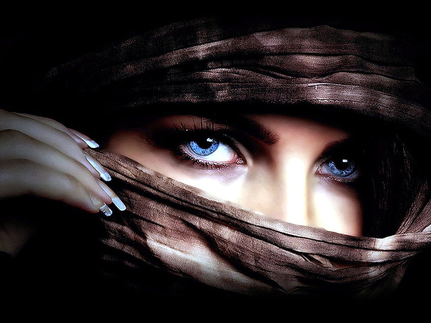 青い目、女性、顔を覆う、モデル、目、女性 高画質の壁紙