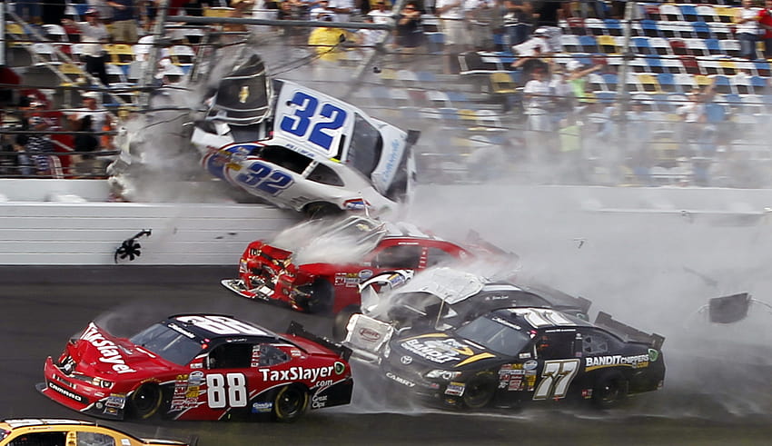 2013 NASCAR Nationwide Series Daytona racing race cars accident wreck track disaster sports stock, nascar crash HD wallpaper
