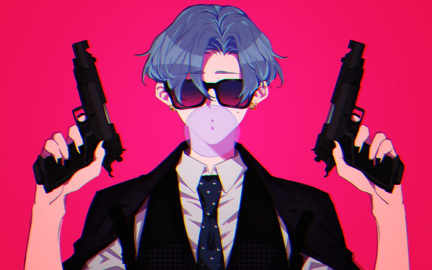 2560x1600 Anime Boy, ปืน, แว่นกันแดด, Gum Bubble, ปืนเด็กชายอะนิเมะ วอลล์เปเปอร์ HD