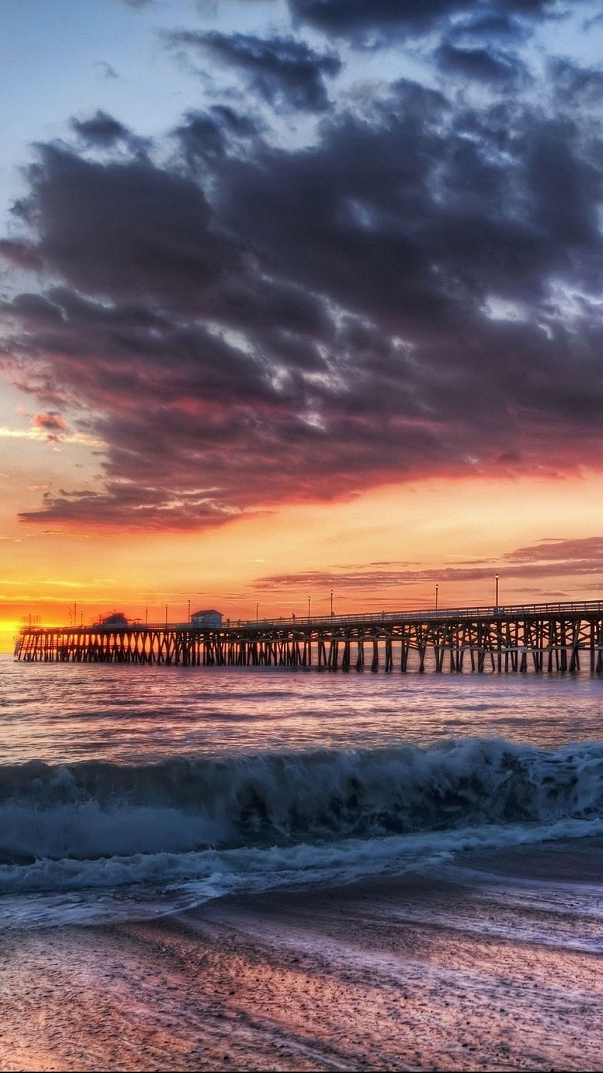 California Beach Dock Sunset Android, sunset sea android HD phone wallpaper