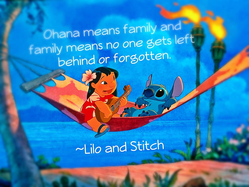 Ohana, Aile Lilo ve Stitch Sözleri Demektir. AlıntılarGram HD duvar kağıdı