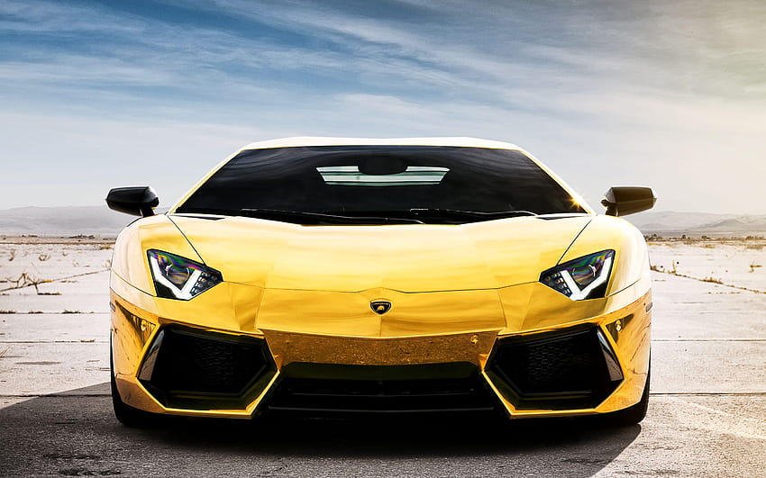 Lamborghini Aventador Yellow Beauty in Desert, yellow lamborghini HD ...