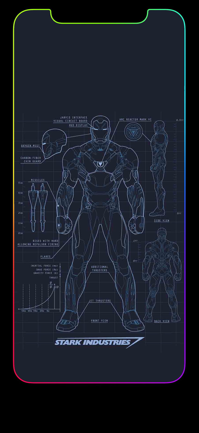 OC] Iron Man Blueprint LS ..., ps, ich habe bessere Versionen von jedem ... Ich poste sie nur nicht. : r/iphonex HD-Handy-Hintergrundbild
