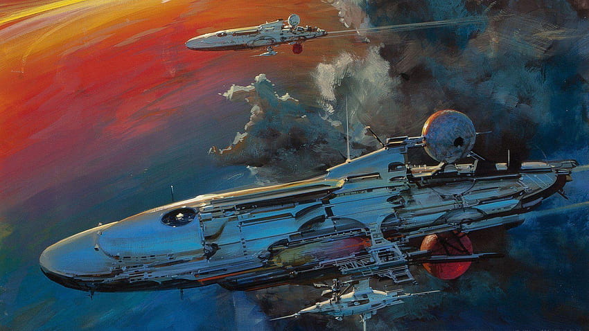 vintage space artwork spaceships space concept art fantasy, sci fi 2018 HD wallpaper