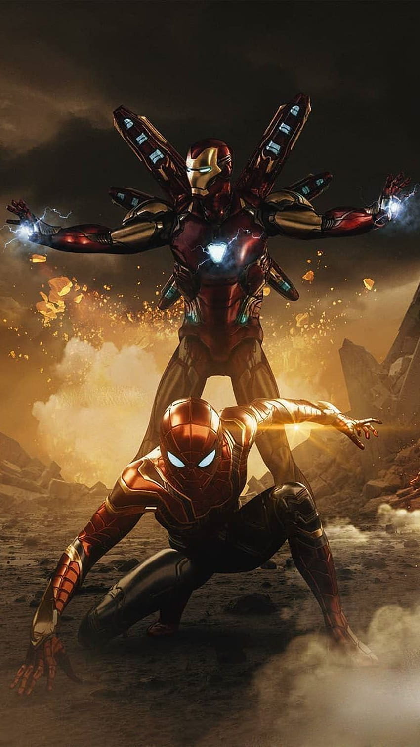 Iron Spidey and Iron Man iPhone, iron man endgame phone HD phone wallpaper