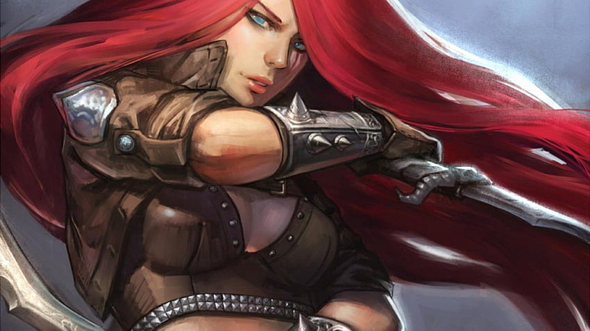 mujeres asesinas League of Legends espada juego Katarina fondo de pantalla